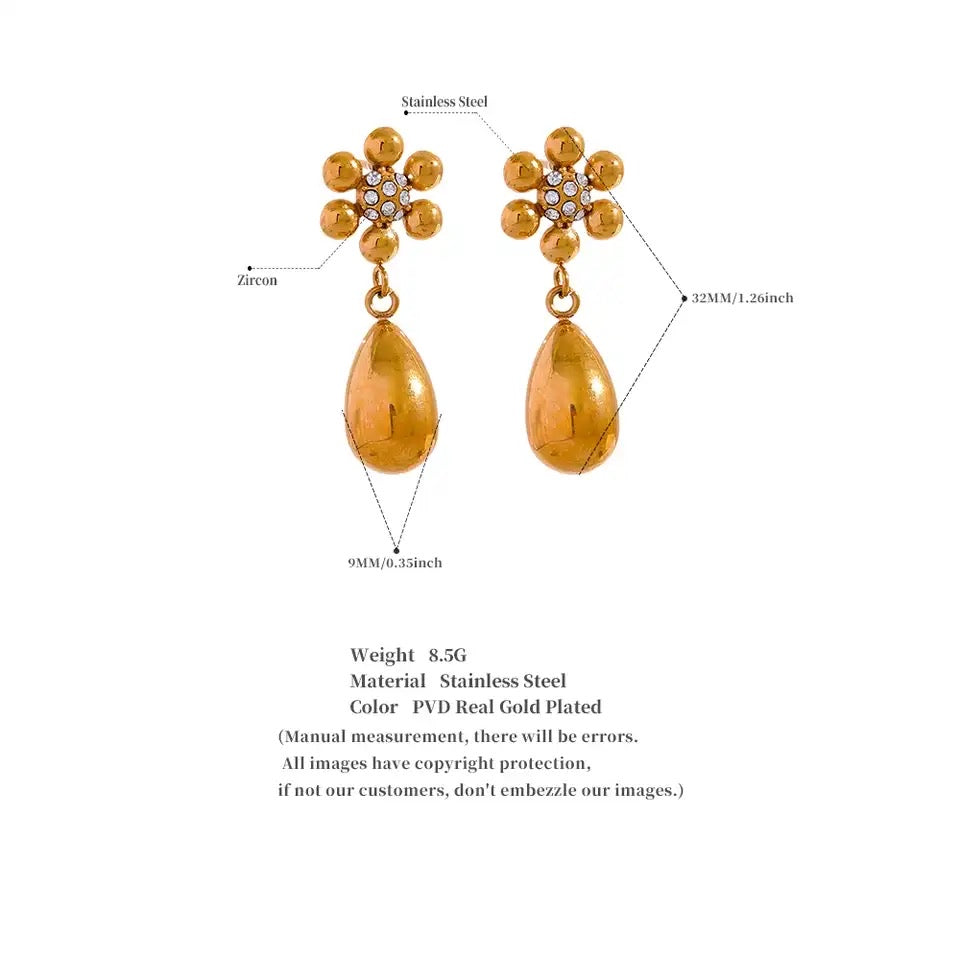 Flower dangle earrings