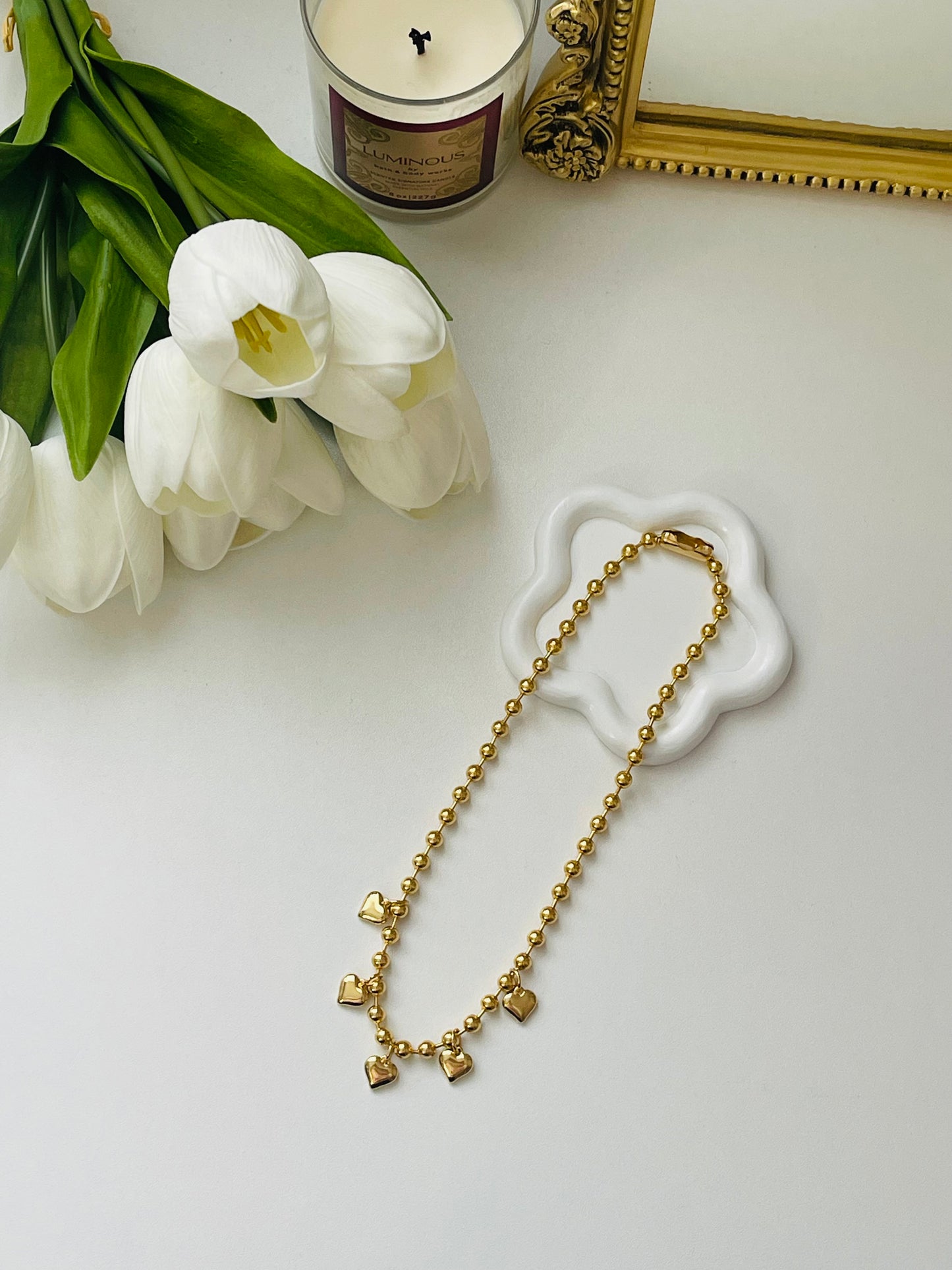 Heart beaded necklace