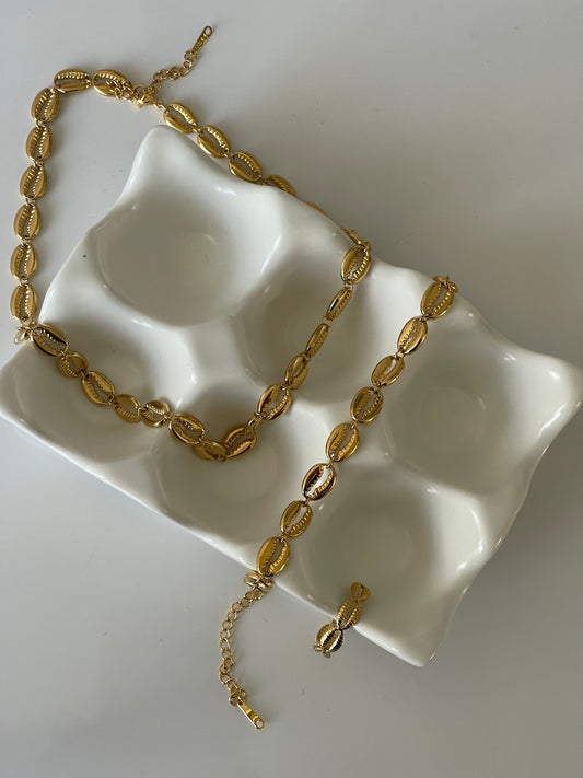 Shell Necklace, Bracelet & Ring