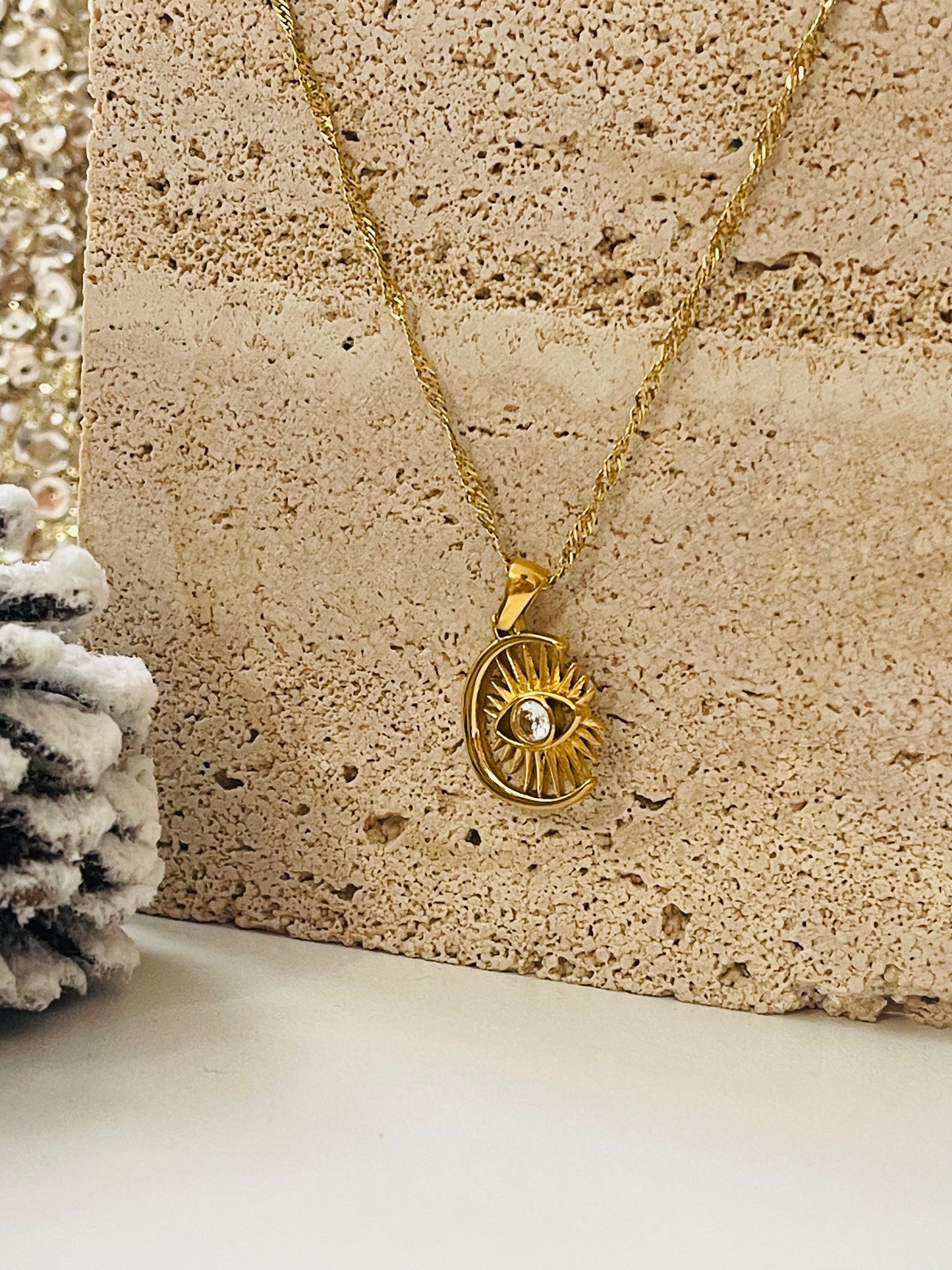 Evil eye Earrings & Necklace