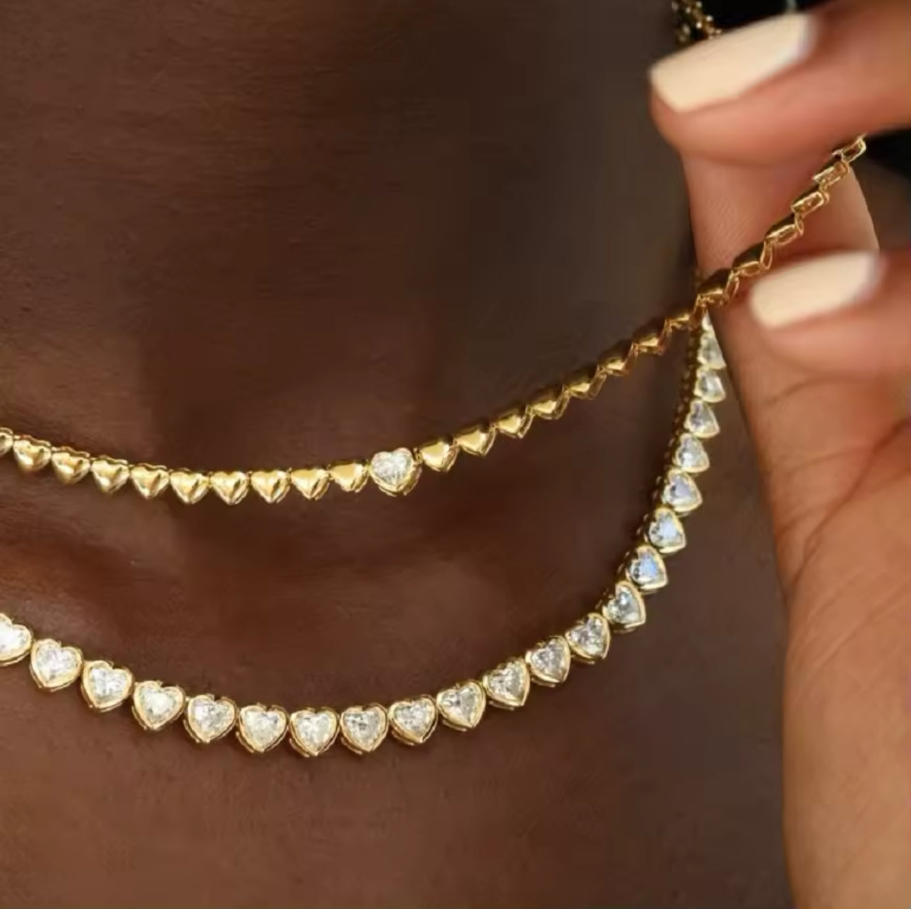 Heart Tennis Necklace