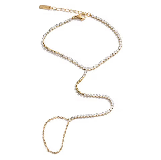 Glittering hand chain