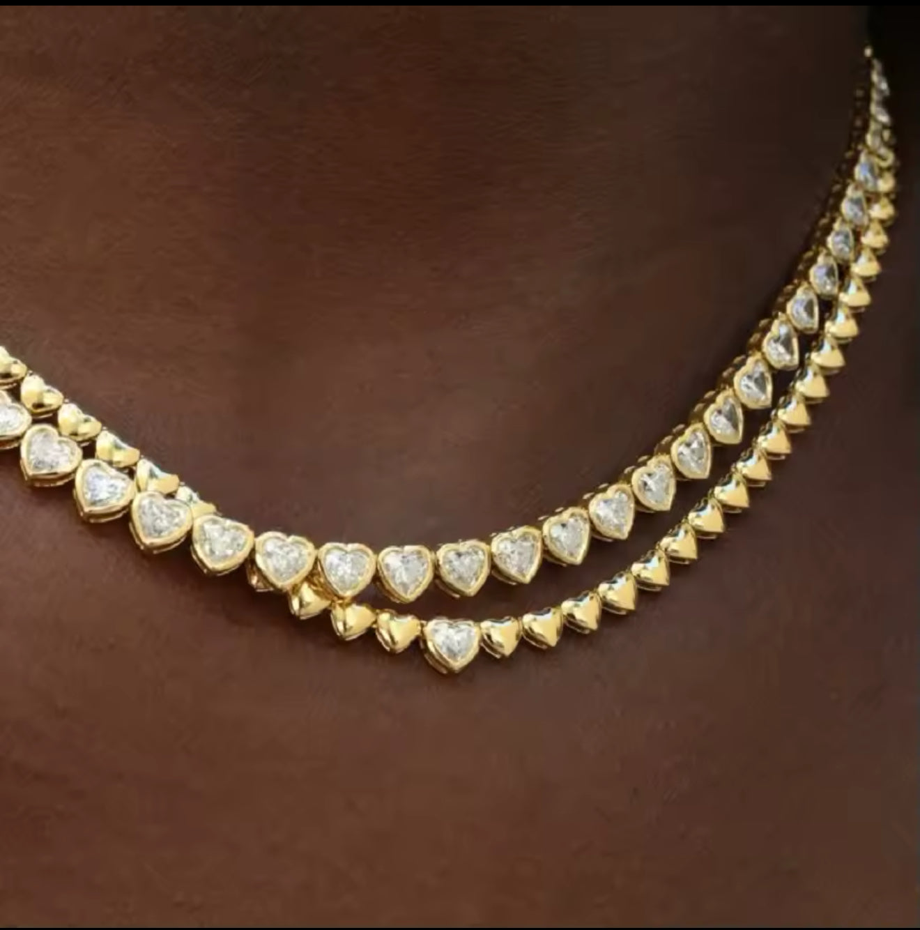 Heart Tennis Necklace