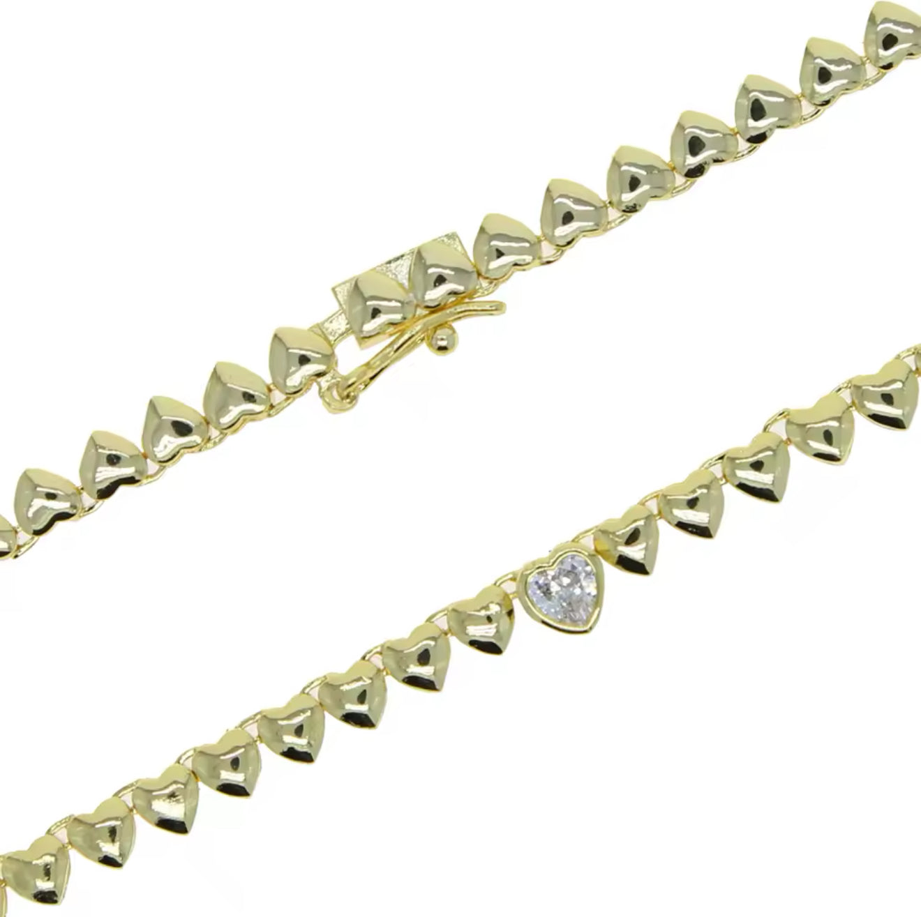 Heart Tennis Necklace