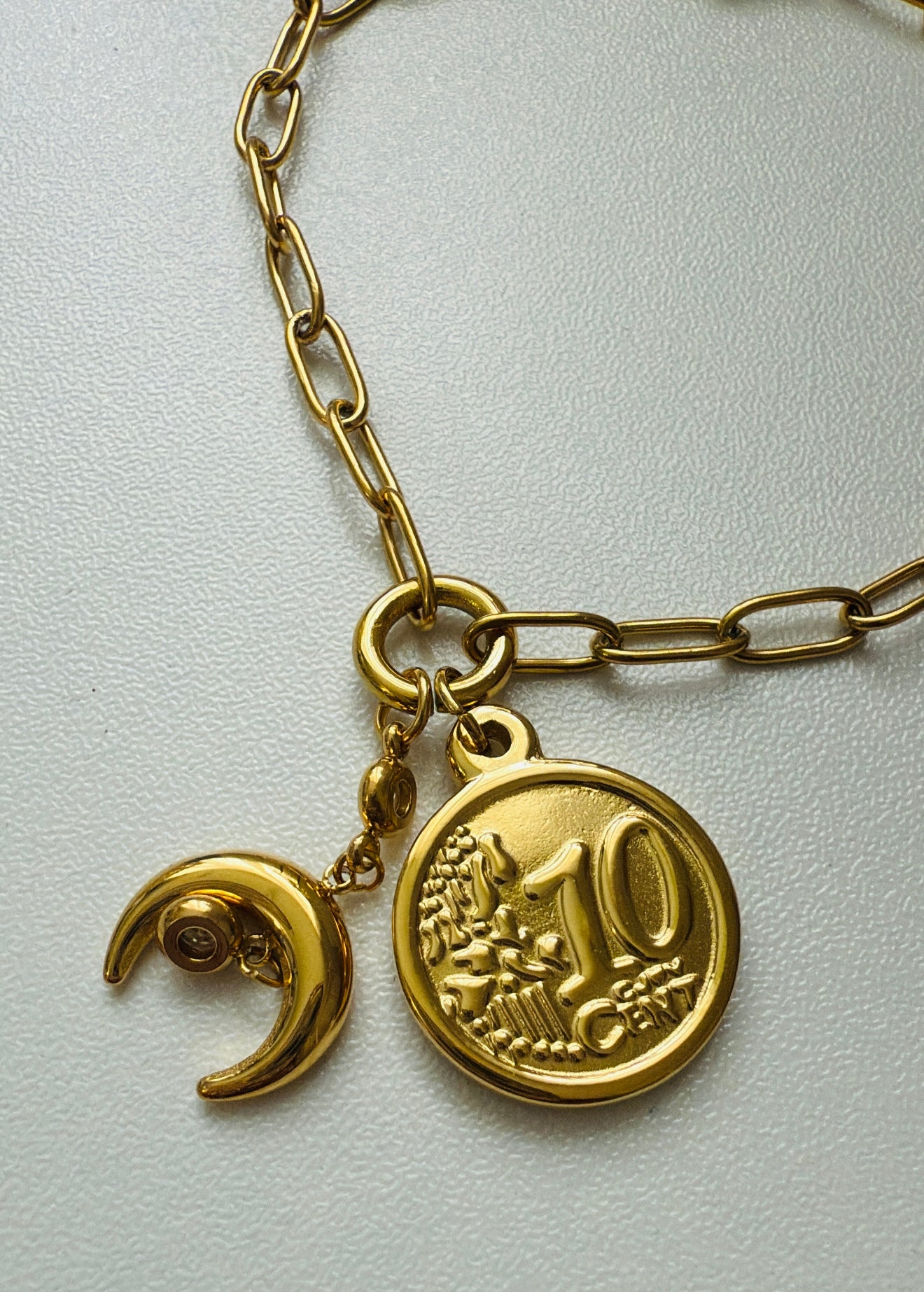 Moneda y luna bracelet