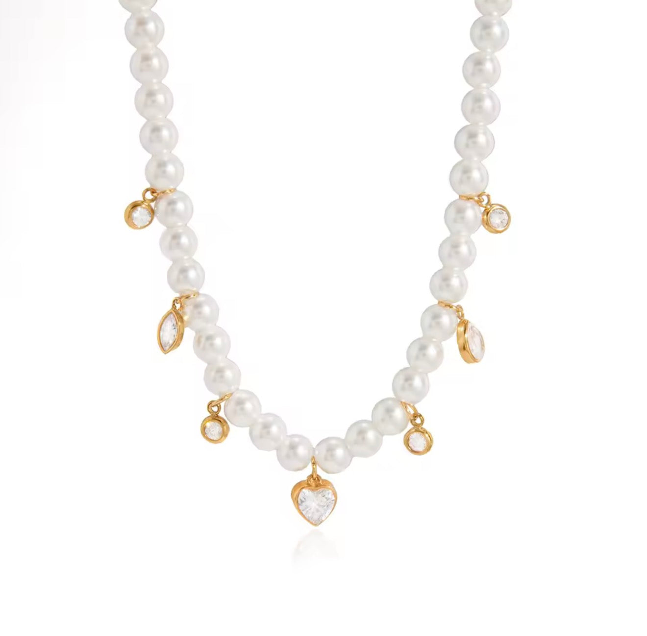 Pearl & heart necklace