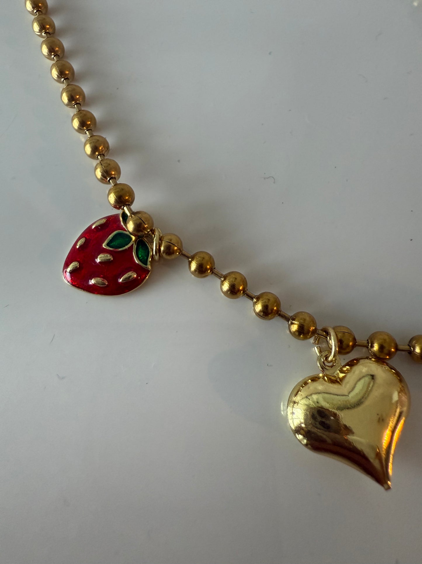 Hearts & strawberry necklace