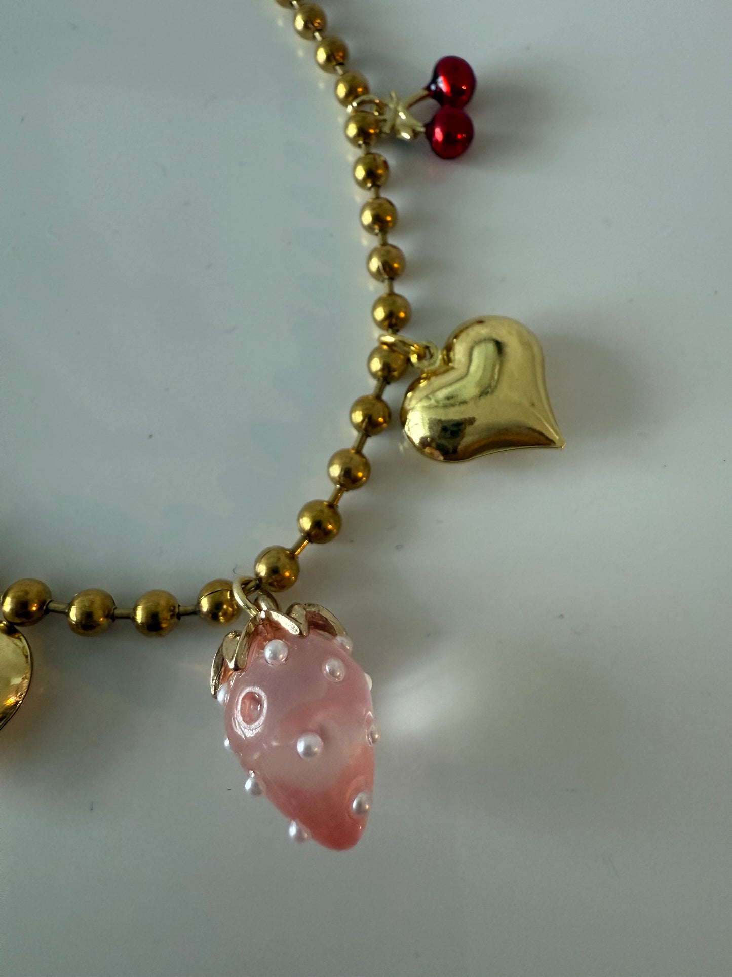 Hearts & strawberry necklace