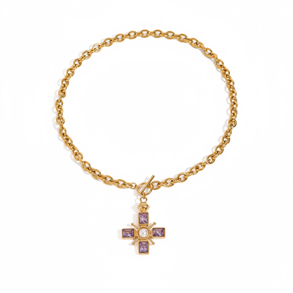 Statement cross necklace