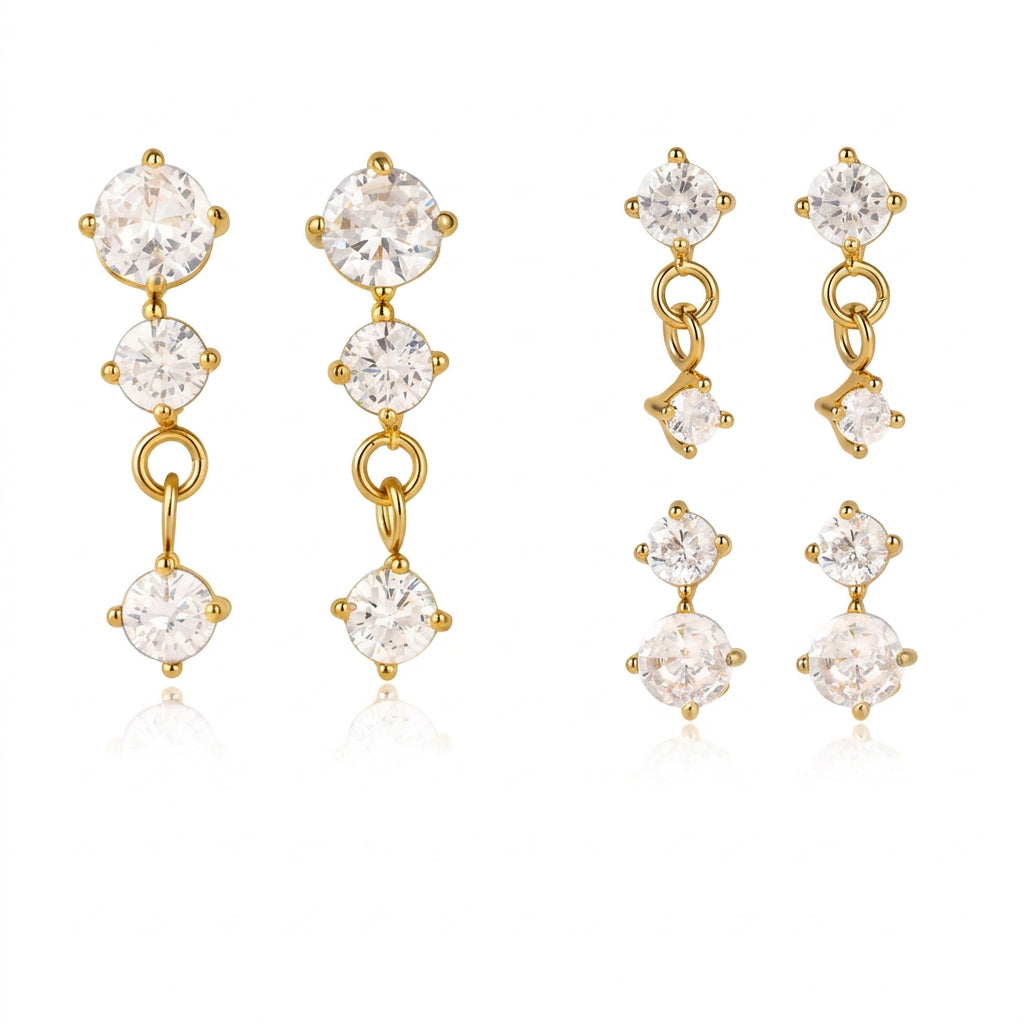 Sparkle trio earrings set