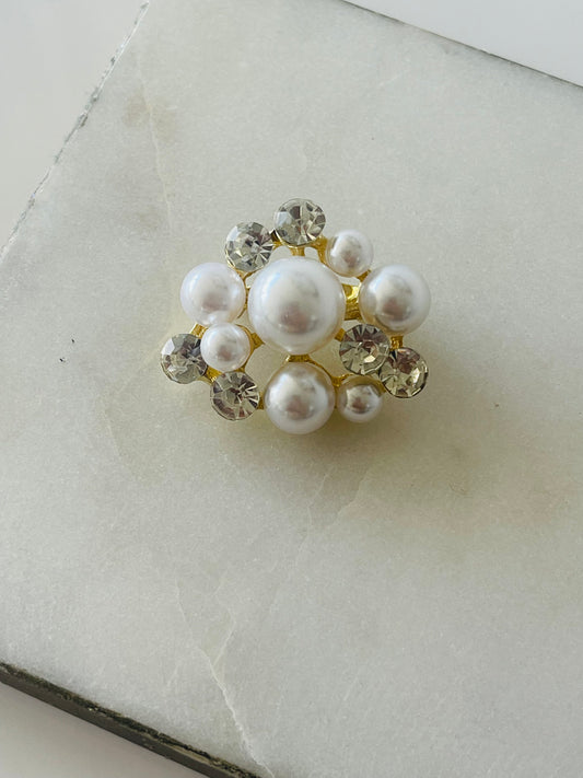 Pearl and zircon shoe charm