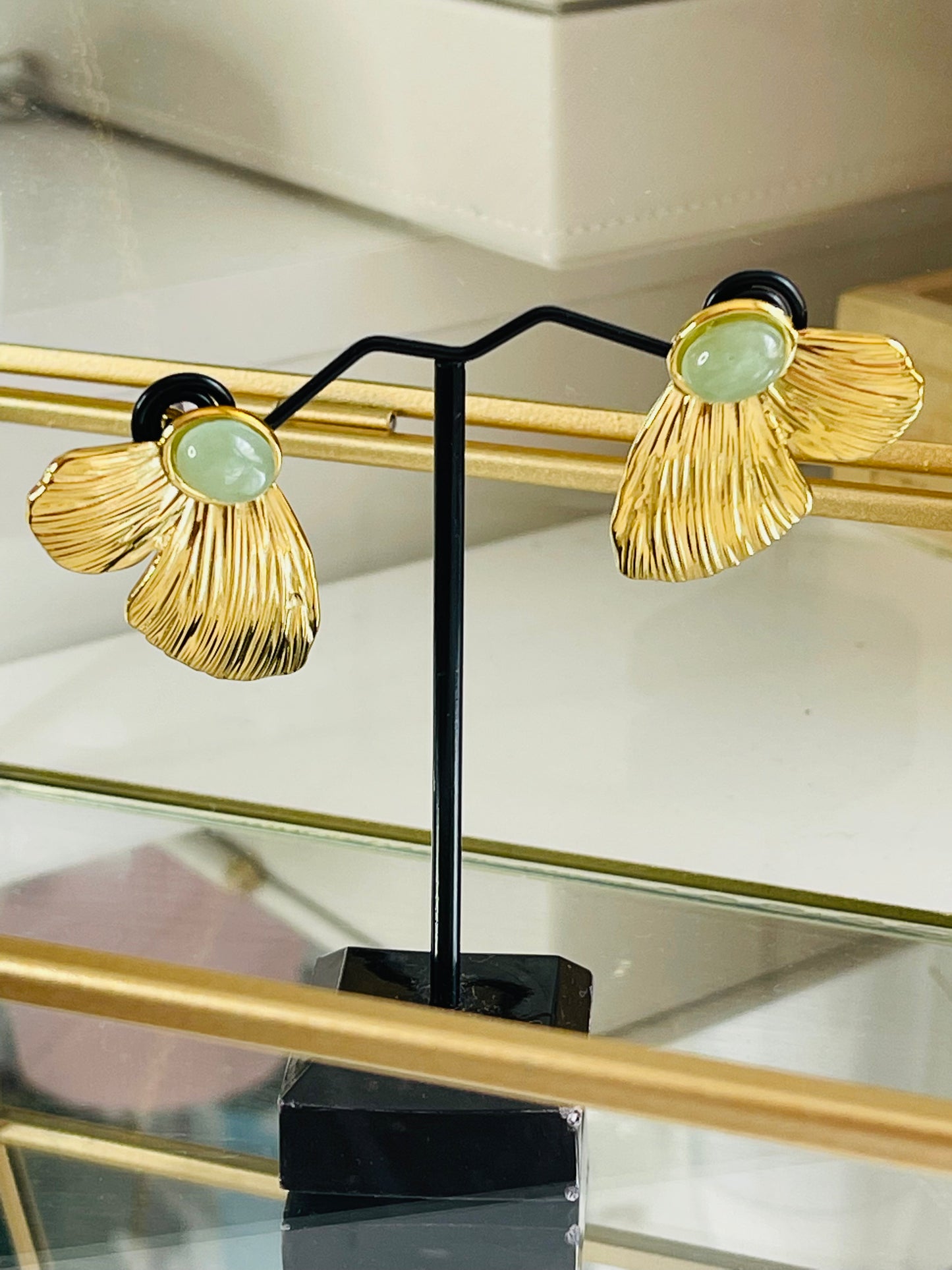 half flower earrings
