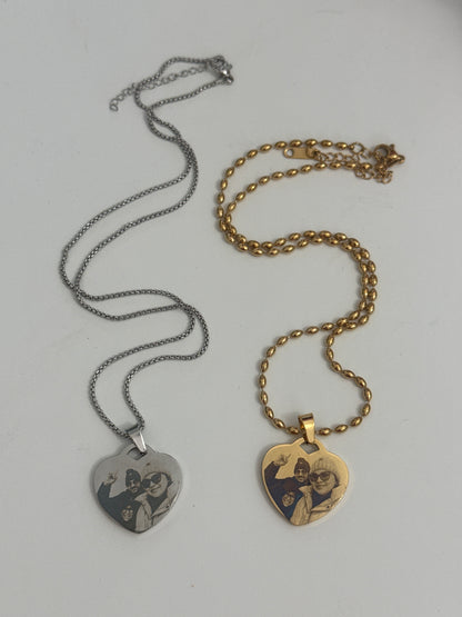 Engraving photo necklace 24mm