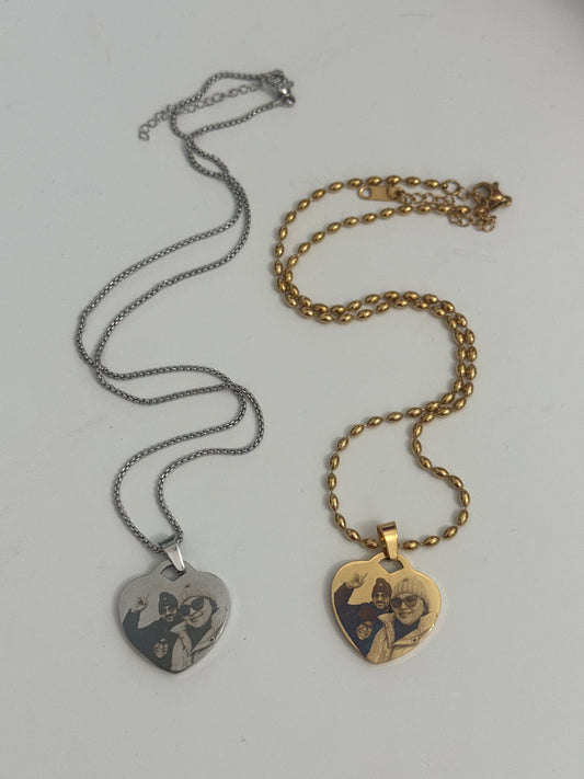 Engraving photo necklace 24mm
