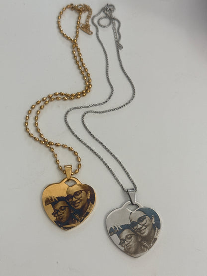 Engraving photo necklace 34mm