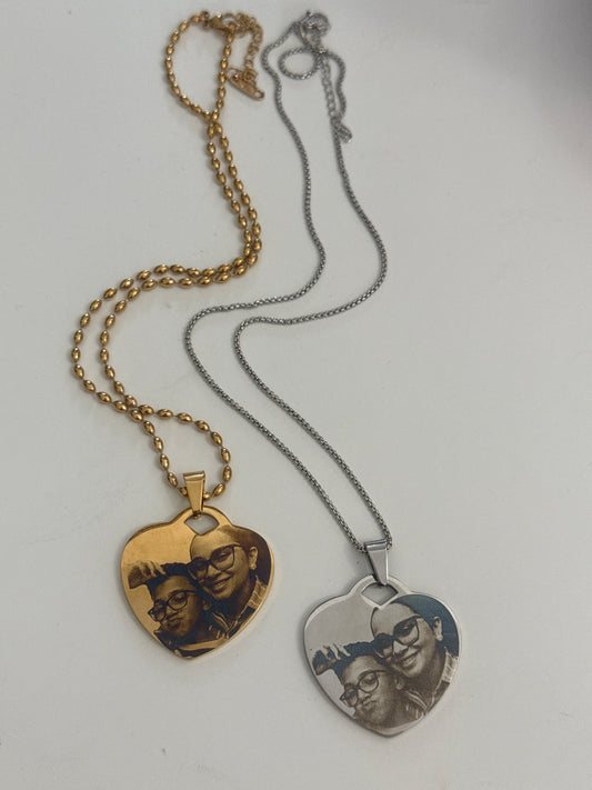 Engraving photo necklace 34mm