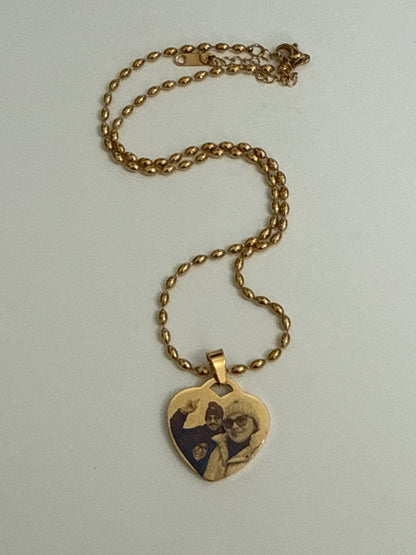 Engraving photo necklace 24mm