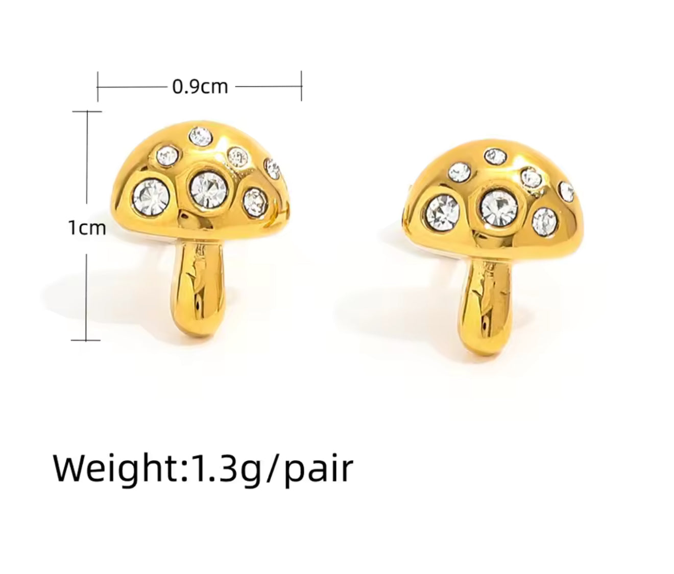 Mini Mushroom Earrings studs