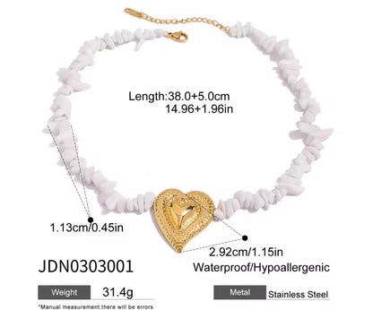 Heart necklace & choker