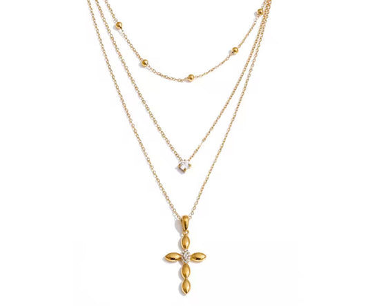Layers cross necklace