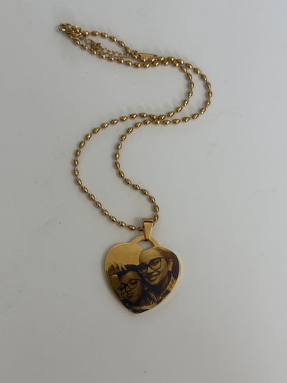 Engraving photo necklace 34mm