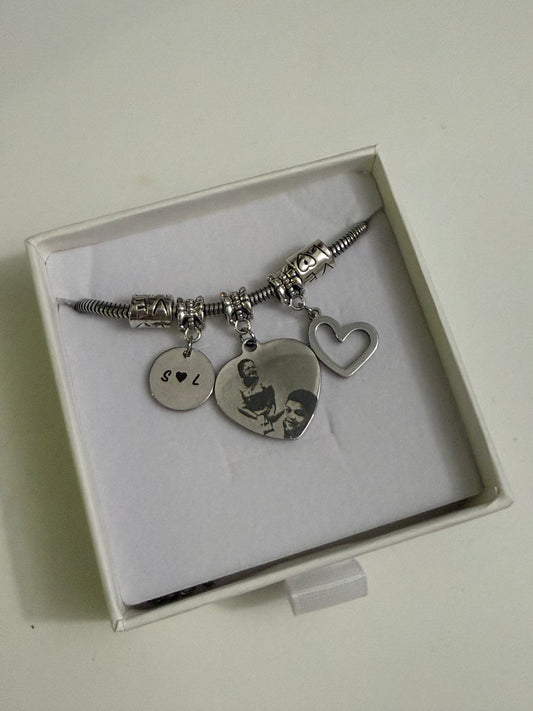 Fotograbado Pulsera con charms