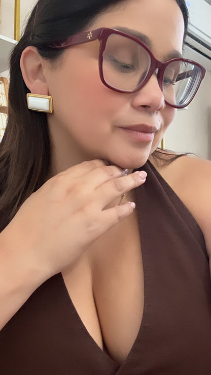 Ivory frame Earrings