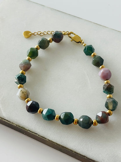 Agata bracelet gold