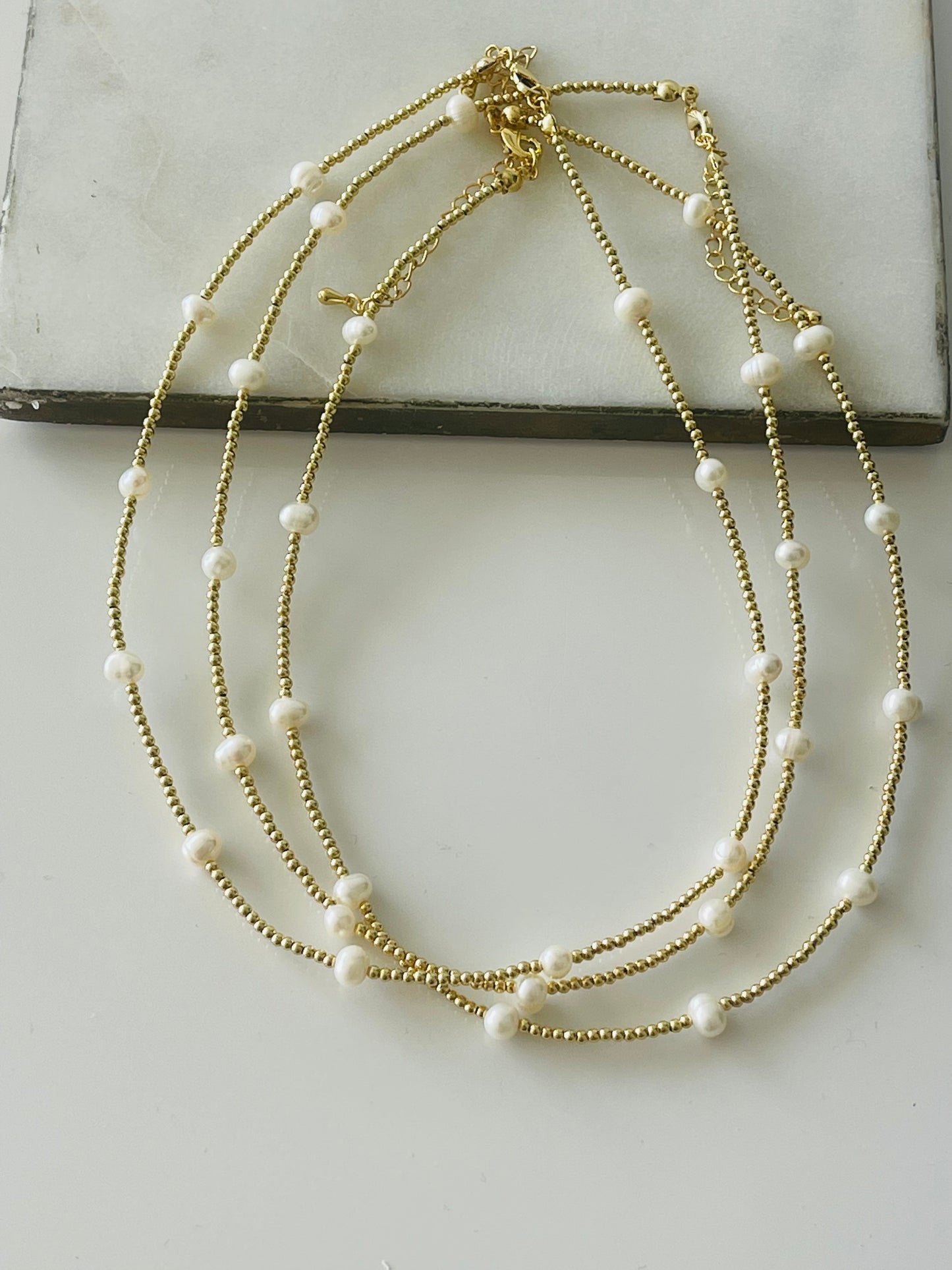 Beaded pearl necklace