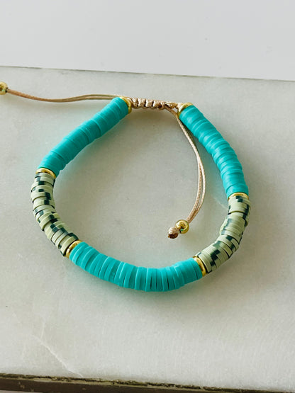 Blue bracelet stack