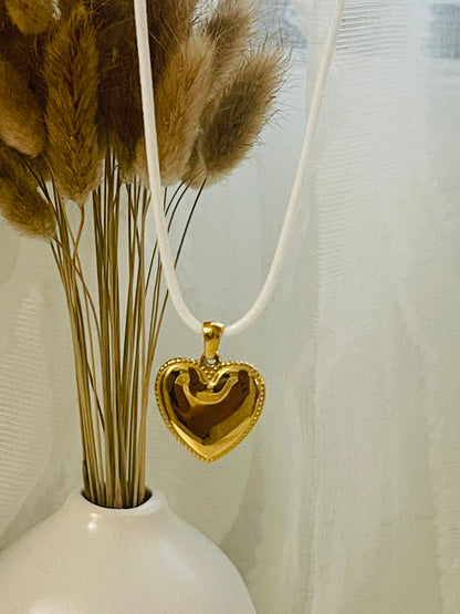 Gold heart white