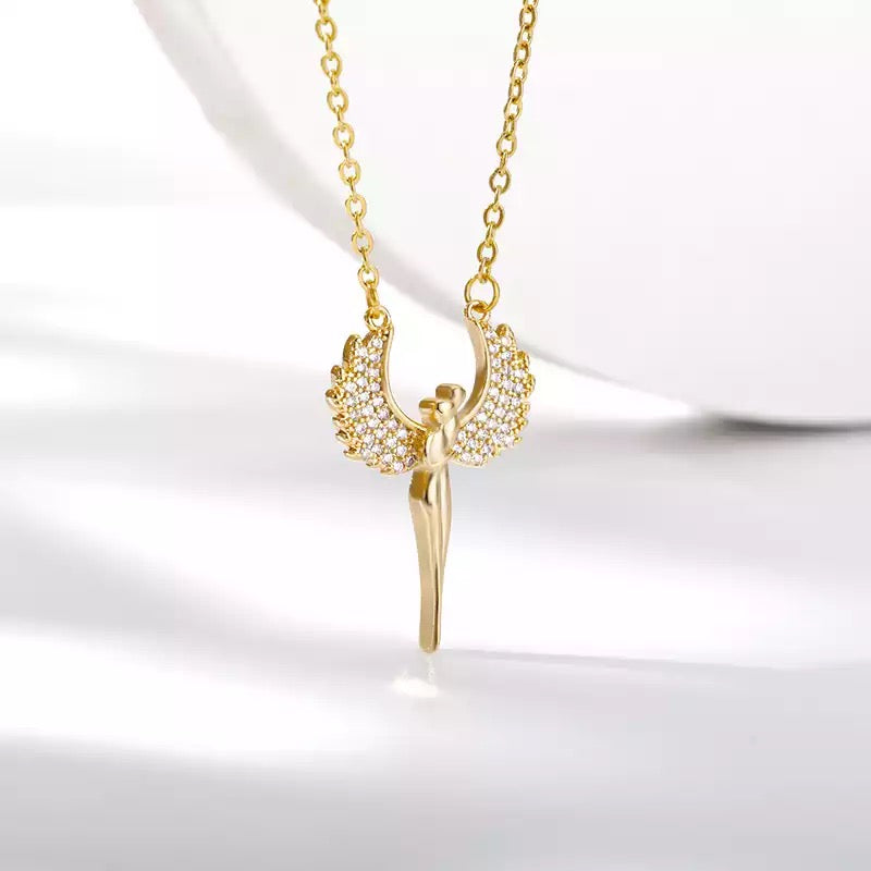 Angel couple necklace
