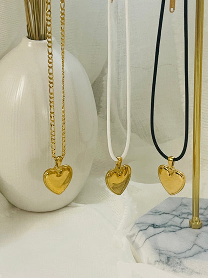 Gold heart white